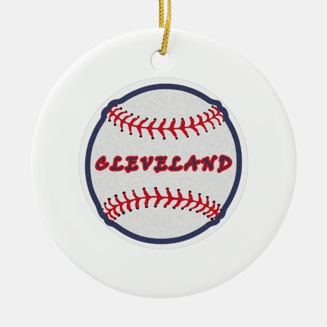 Cleveland Hometown Indian Tribe for Baseball Fans  Ceramic Tree Decoration (Front)