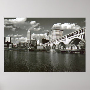 Cleveland in Black and White Poster