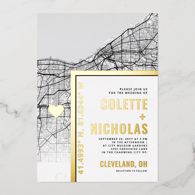 Cleveland Love Locator | City Themed Wedding (Front)