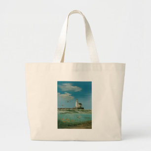 Cleveland Main Lighthouse 1998 Large Tote Bag