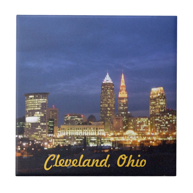 Cleveland Night Lights Tile (Front)