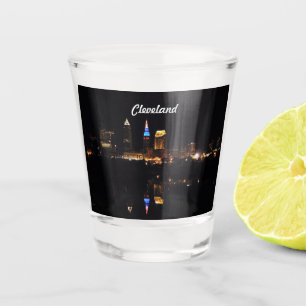 Cleveland Night Reflection Shot Glass
