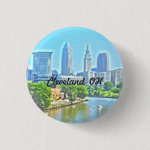 Cleveland OH City River View Button