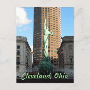 Cleveland, OH Fountain(Green) in Sunshine Postcard