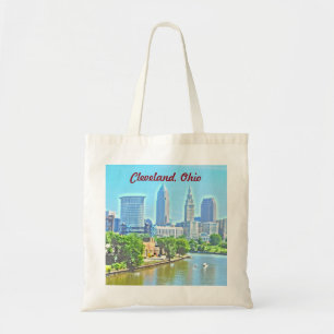 Cleveland, OH River View Photo Art Bag