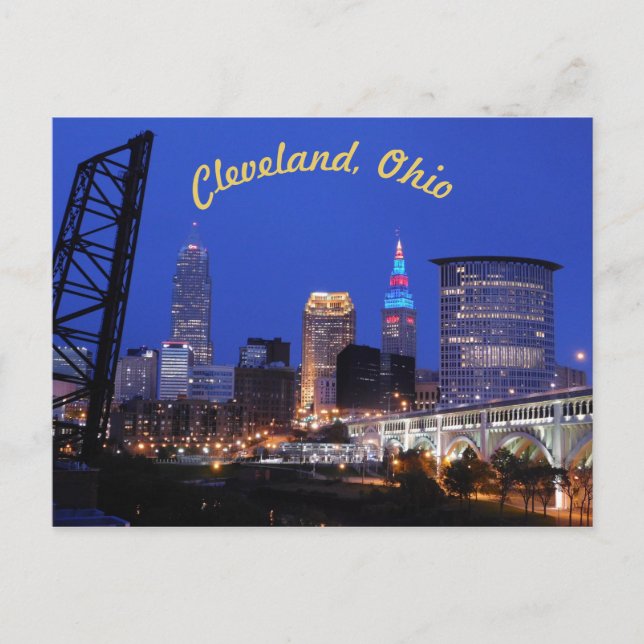 Cleveland, OH West Side Skyline (Curve) Postcard (Front)