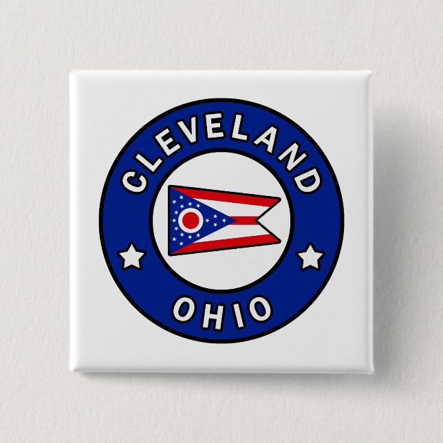 Cleveland Ohio 15 Cm Square Badge (Front)