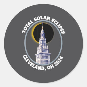 Cleveland Ohio 2024 Total Solar Eclipse Path Of To Classic Round Sticker