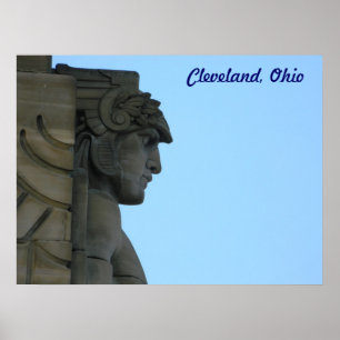 Cleveland, Ohio Art Deco Bridge Statue Poster