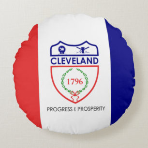 Cleveland (Ohio) City flag  Round Cushion