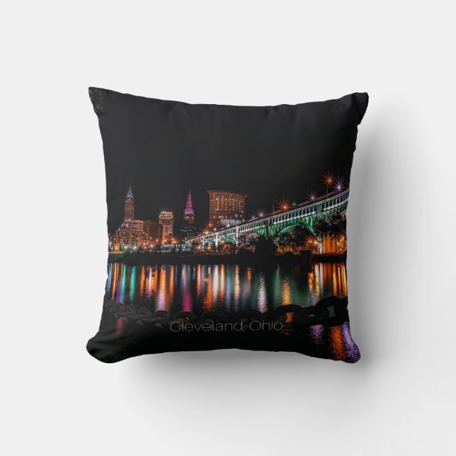 Cleveland Ohio cityscape Cushion (Front)