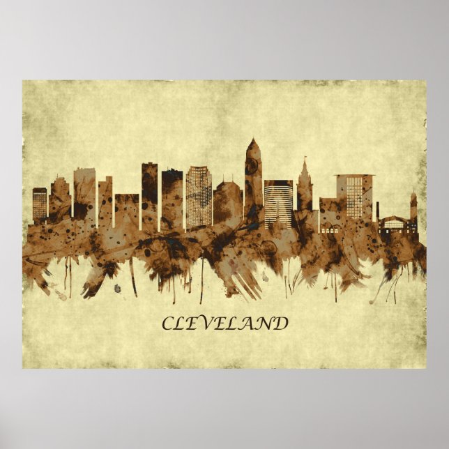 Cleveland Ohio Cityscape Poster (Front)