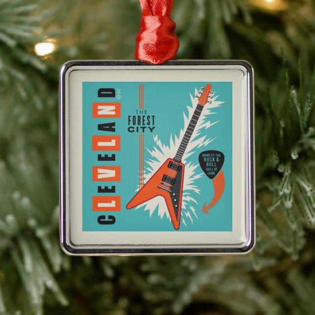 Cleveland Ohio | Electric Guitar Metal Tree Decoration (Tree)