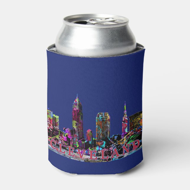 Cleveland, Ohio in graffiti Can Cooler (Can Front)