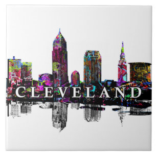 Cleveland, Ohio in graffiti Tile