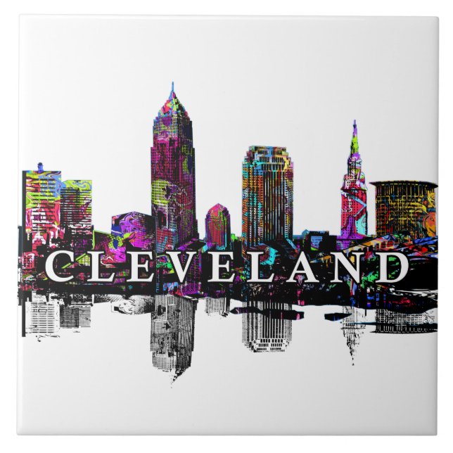 Cleveland, Ohio in graffiti Tile (Front)