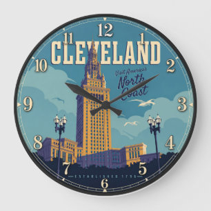 Cleveland Ohio Large Clock