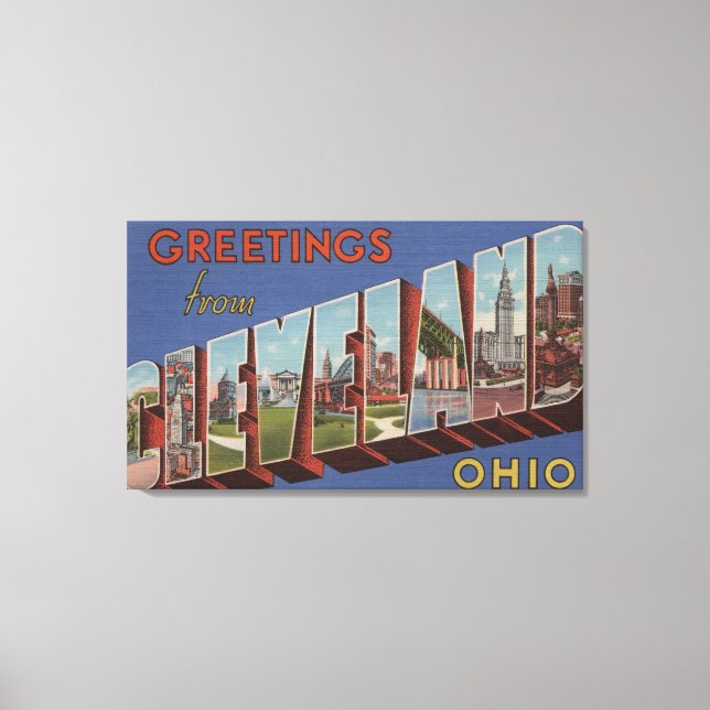 Cleveland, Ohio - Large Letter Scenes 3 Canvas Print (Front)