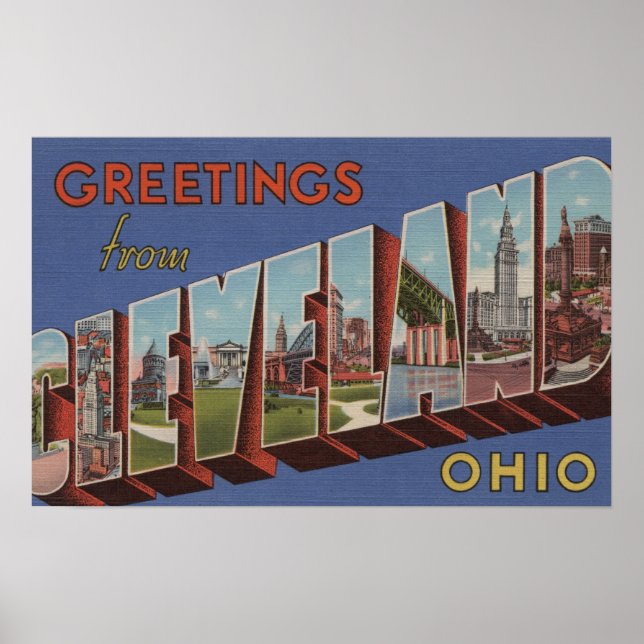 Cleveland, Ohio - Large Letter Scenes 3 Poster (Front)