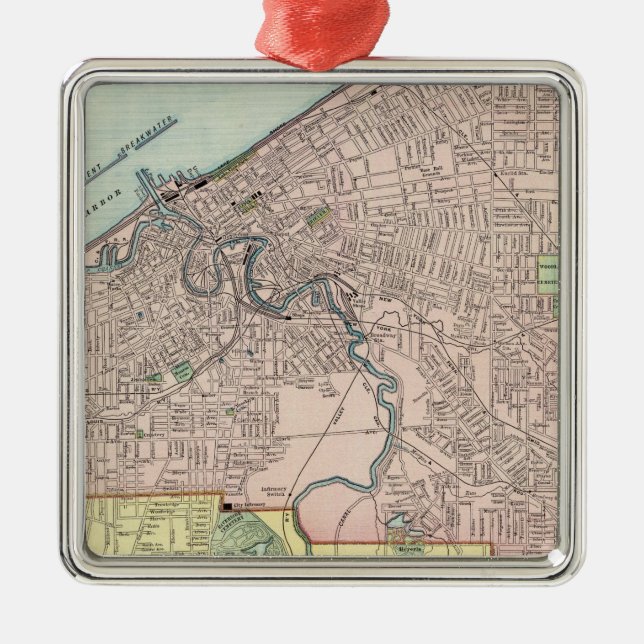 Cleveland, Ohio Metal Tree Decoration (Front)