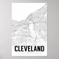 Cleveland Ohio Minimalist Map Art Poster