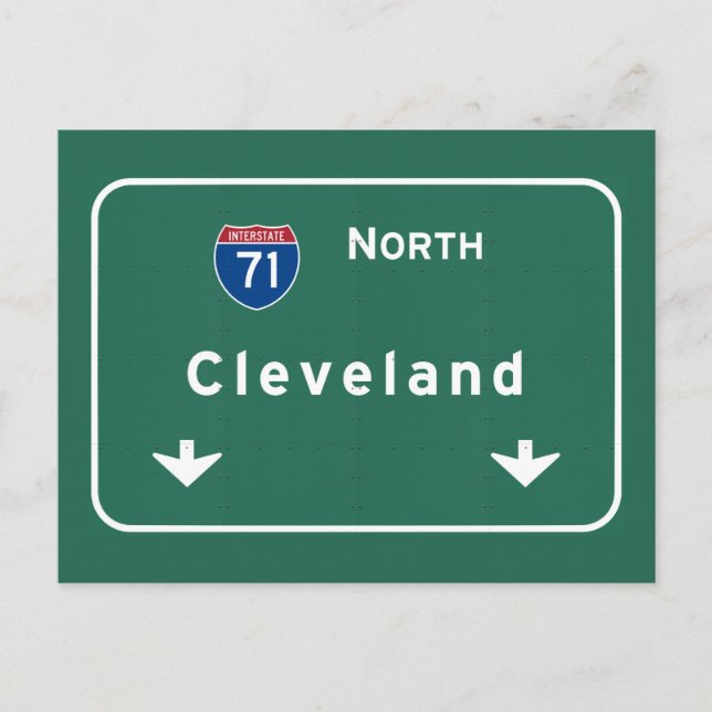 Cleveland Ohio oh Interstate Highway Freeway : Postcard (Front)