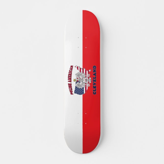 Cleveland Ohio Polish Eagle Skateboard (Front)
