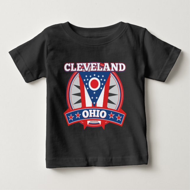 Cleveland Ohio Red White Blue Patriotic State Flag Baby T-Shirt (Front)