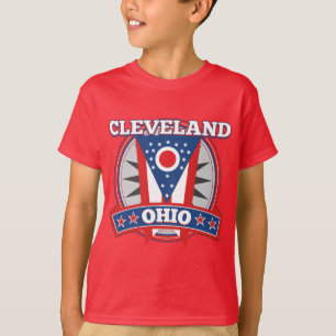 Cleveland Ohio Red White Blue Patriotic State Flag T-Shirt