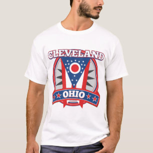 Cleveland Ohio Red White Blue Patriotic State Flag T-Shirt