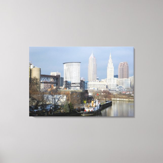 Cleveland, Ohio (River View) Canvas Print (Front)