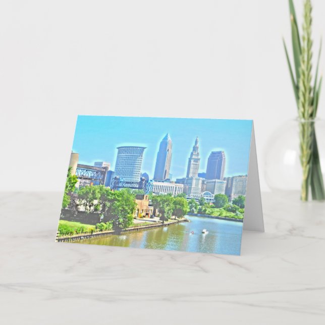 Cleveland, Ohio River View Greeting Card (Front)