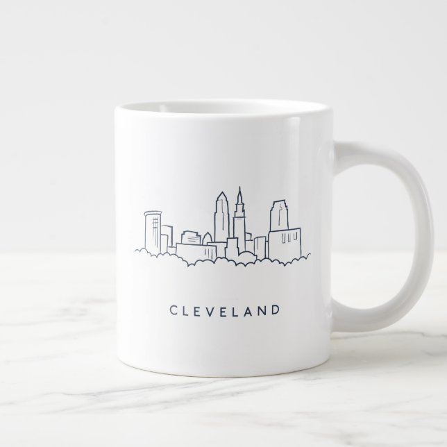 Cleveland Ohio Skyline Large Coffee Mug (Right)