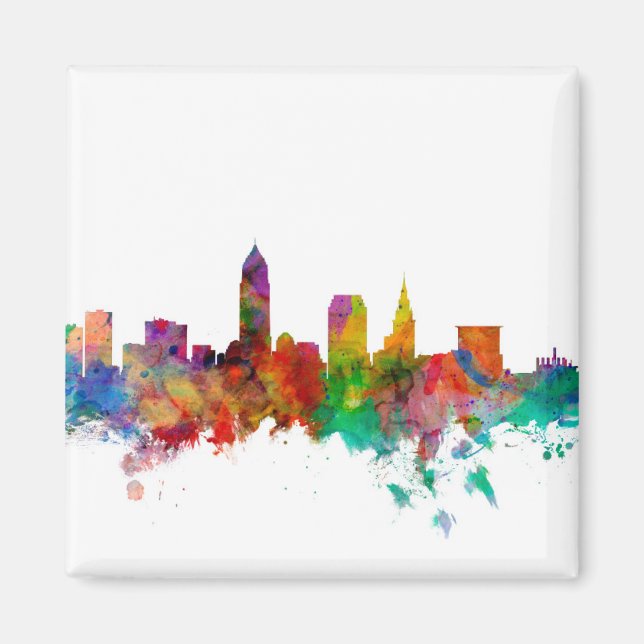 Cleveland Ohio Skyline Magnet (Front)