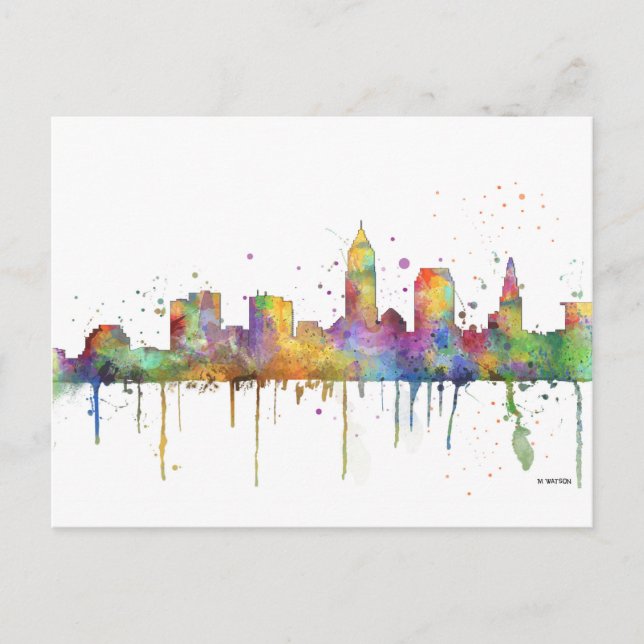 CLEVELAND, OHIO SKYLINE POSTCARD (Front)