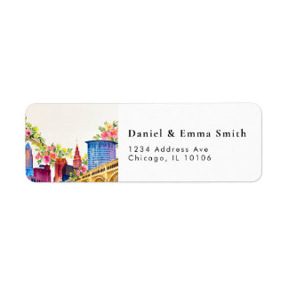 Cleveland Ohio Skyline Return Address Label