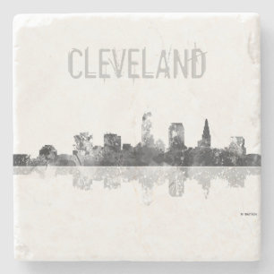 CLEVELAND, OHIO SKYLINE STONE COASTER