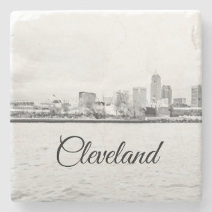 Cleveland Ohio Skyline Stone Coaster