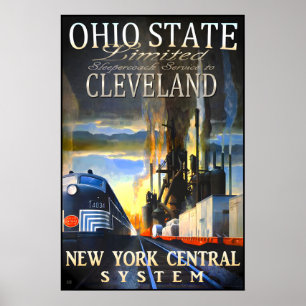 Cleveland Ohio State Limited New York Central Poster