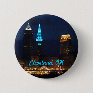 Cleveland, Ohio Terminal Tower Blue Button
