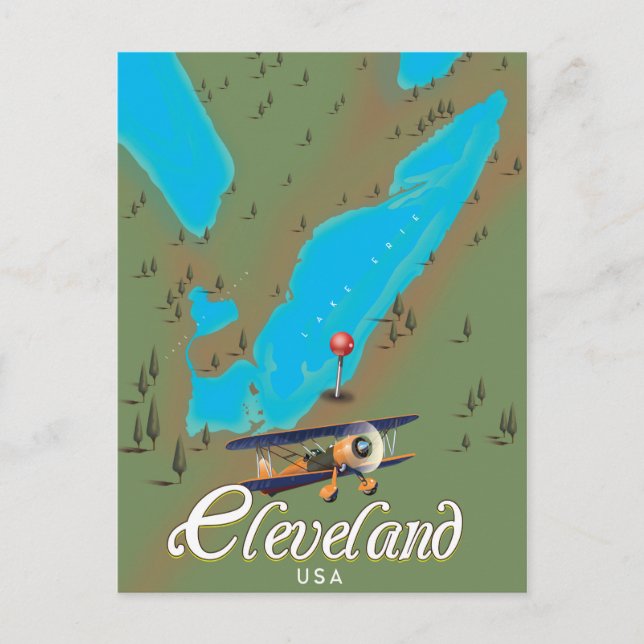 Cleveland,Ohio vintage Travel poster print art Postcard (Front)