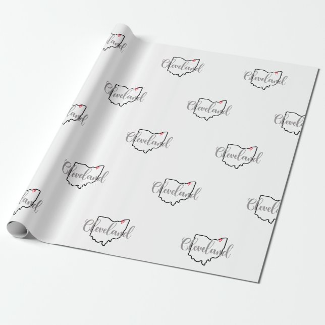 Cleveland Ohio Wrapping Paper (Unrolled)