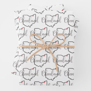 Cleveland Ohio Wrapping Paper Sheet