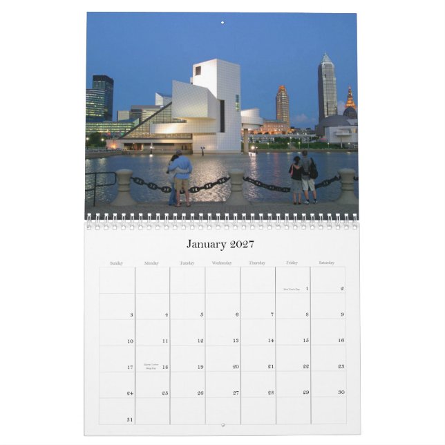 Cleveland Ohio Yearly Calendar (Jan 2027)