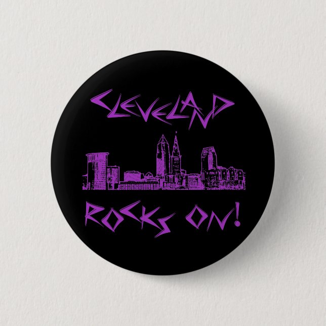Cleveland Rocks! 6 Cm Round Badge (Front)
