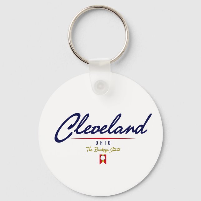 Cleveland Script Key Ring (Front)
