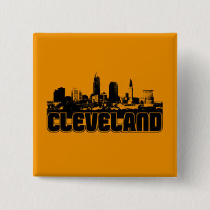 Cleveland Skyline 15 Cm Square Badge