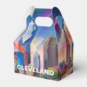 Cleveland Skyline Abstract Art Favour Box