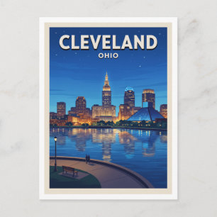 Cleveland skyline and Lake Erie waterfront Ohio Postcard