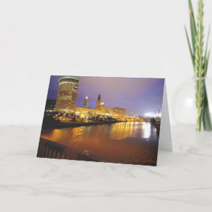 Cleveland Skyline at Night Card